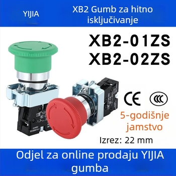 XB2-01ZS sigurnosni gumb za zaustavljanje, gumb s gljivicom, normalno zatvoren, 22 mm