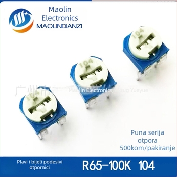RM065 plavo-bijeli horizontalni podešavajući otpor/trim potenciometar WH06-2