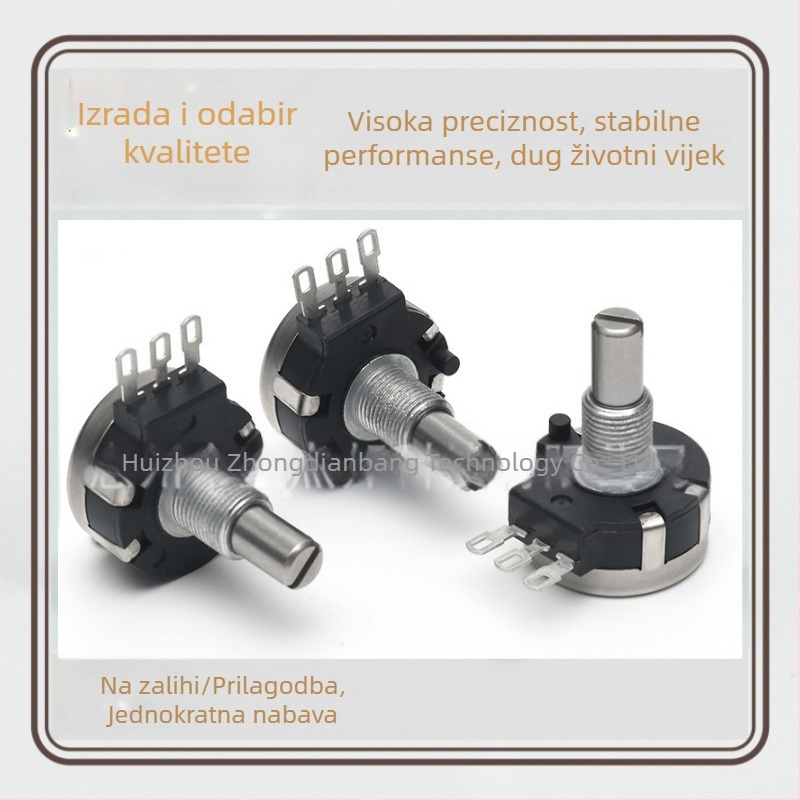 RV24KN jednosekundni potenciometar s karbonskim filmom, regulabilan, visoka preciznost
