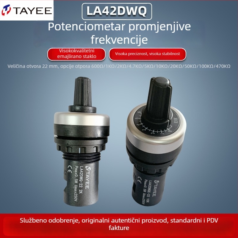 Potenciometar Tianyi LA42DWQ-22 — okretni gumb, 10K/5K, visoka preciznost, promjenjiva frekvencija regulacije brzine, 20K/2K
