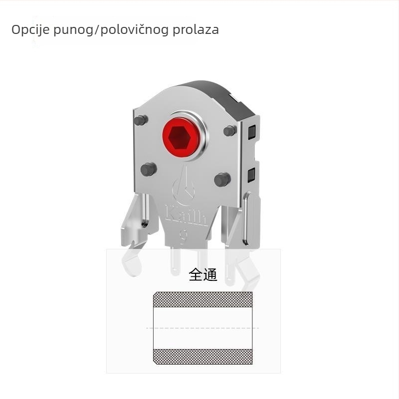 Kaihua Kailh prašini otporan enkoder kotača miša 7–12 mm crveno jezgro 15–30 g