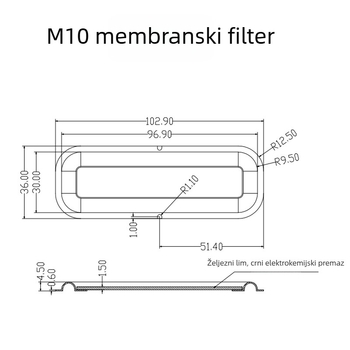 M10 bas vibracijska membrana, 4 pasivne ploče, 363 vibracijska membrana, elektroakustični sklop 36104