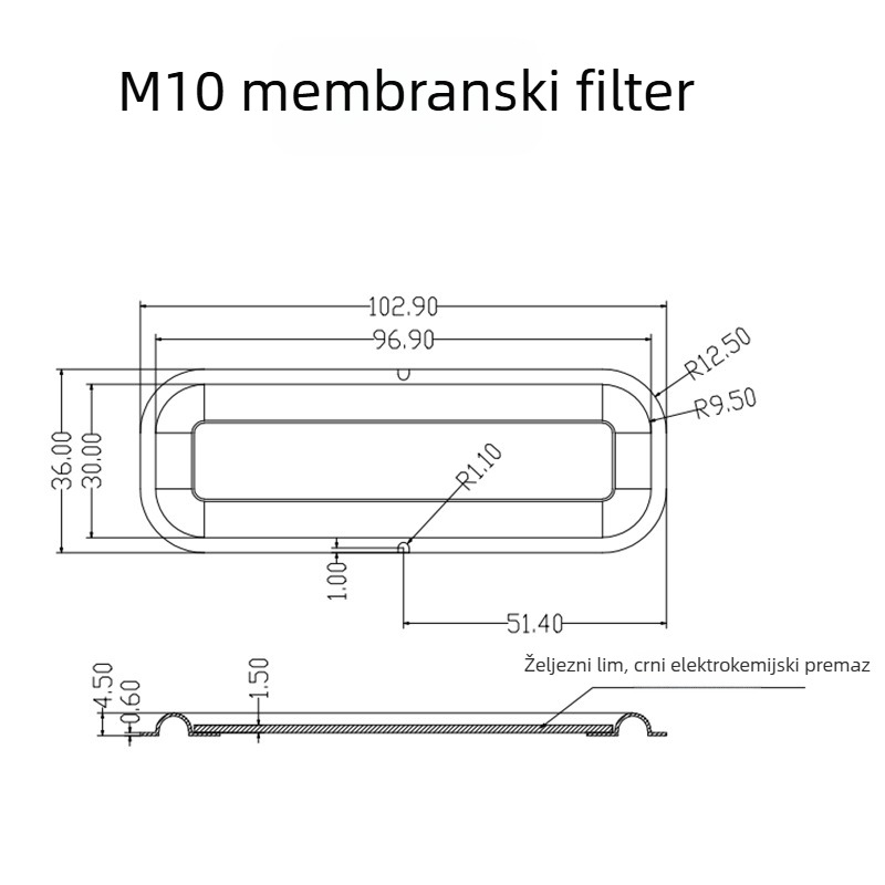 M10 bas vibracijska membrana, 4 pasivne ploče, 363 vibracijska membrana, elektroakustični sklop 36104