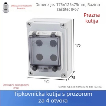 Vanjska vodootporna kutija za upravljanje s gumbom Start/Stop i gumbom za hitno zaustavljanje za dizalo, industrijski kompakt
