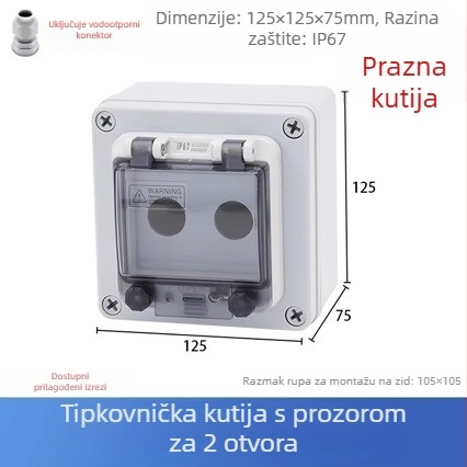 Vanjska vodootporna kutija za upravljanje s gumbom Start/Stop i gumbom za hitno zaustavljanje za dizalo, industrijski kompakt
