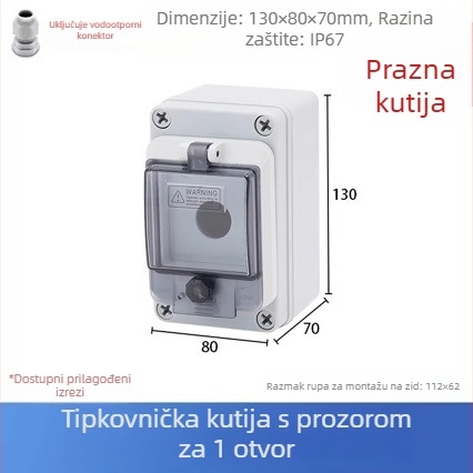 Vanjska vodootporna kutija za upravljanje s gumbom Start/Stop i gumbom za hitno zaustavljanje za dizalo, industrijski kompakt