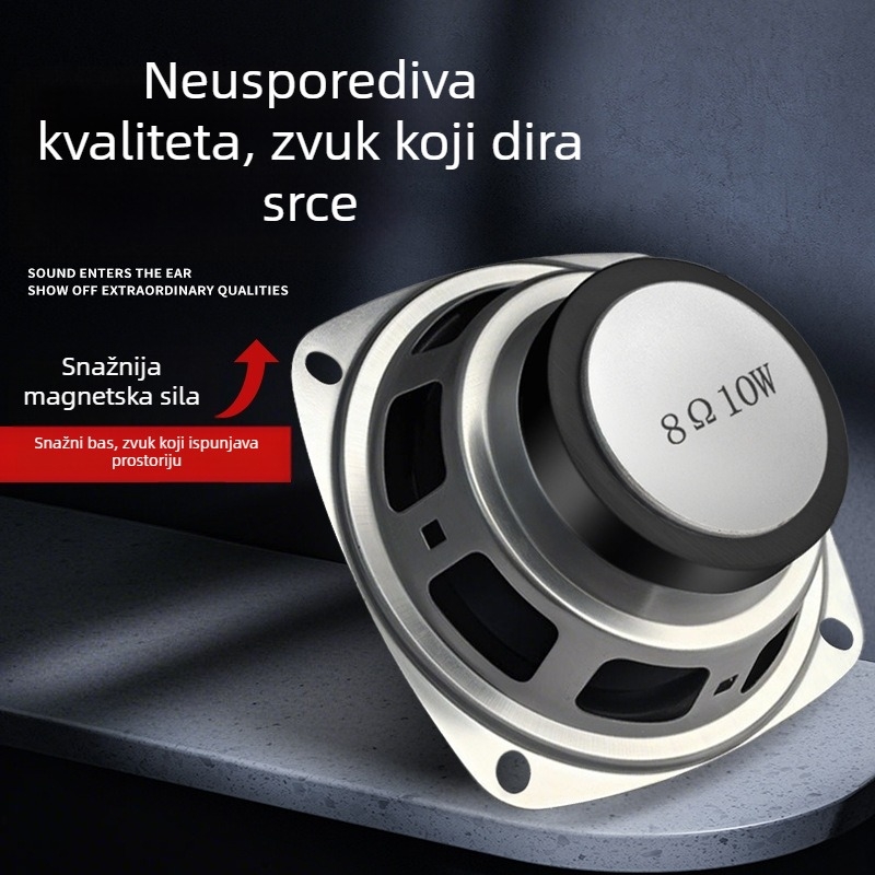 Jinggeyuan 78 mm kvadratni zvučnik pune frekvencije, multimedični zvučnik s vanjskim magnetom, 3 inča, 8 Ω, 10 W