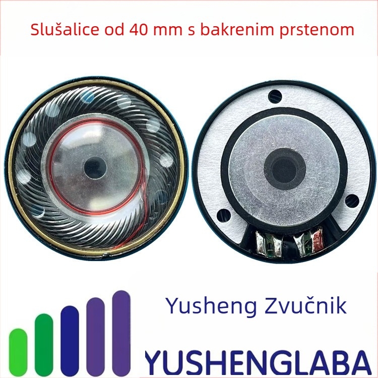 40 mm dinamički zvučnik za slušalice s bakrenim prstenom, punog raspona, za DIY audio entuzijaste