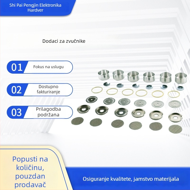 Set dijelova za auto zvučnike: zaštitni poklopac od bakrenog prstena, podloške i hardver tipa T