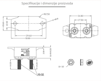 AR automobilni prekidač s zaštitom od preopterećenja struje, automatskim resetiranjem i zaštitom temperature KUOYUH