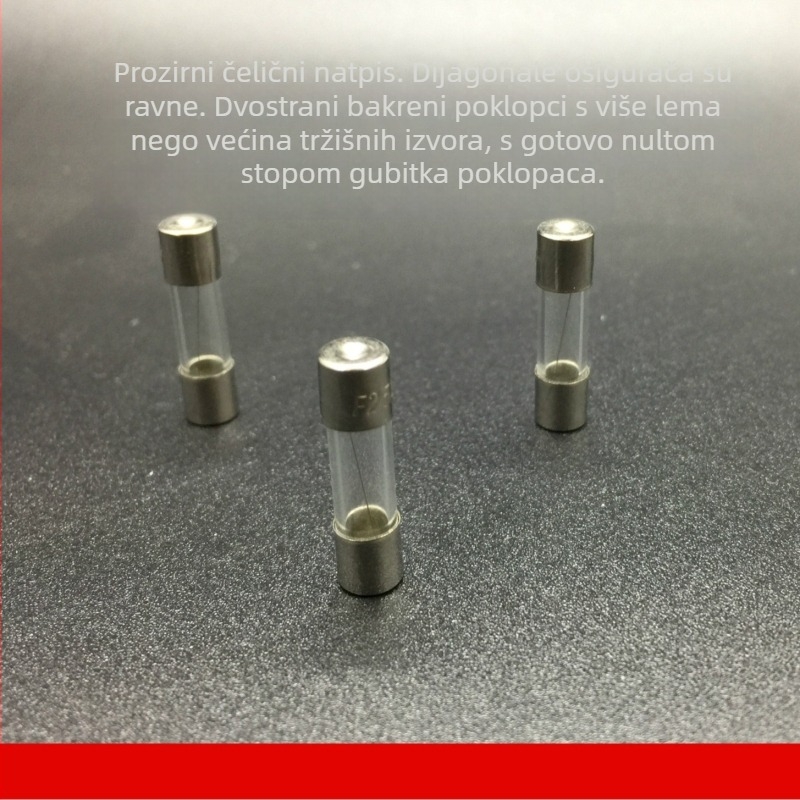 Staklena osiguračka cijev brzog djelovanja 5×20mm, 1A–15A, 250V, paket 100 kom