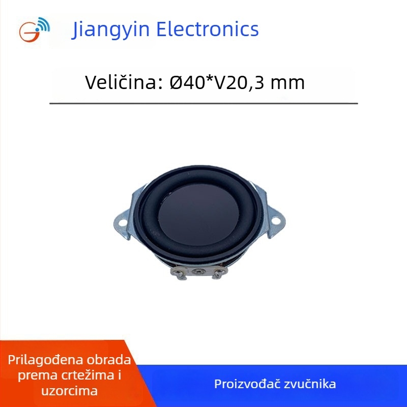 40 mm Bluetooth mali zvučnik s unutarnjim magnetom i nagnutom konstrukcijom, 16-žični, 4Ω 5W, vodootporan za vanjsku uporabu