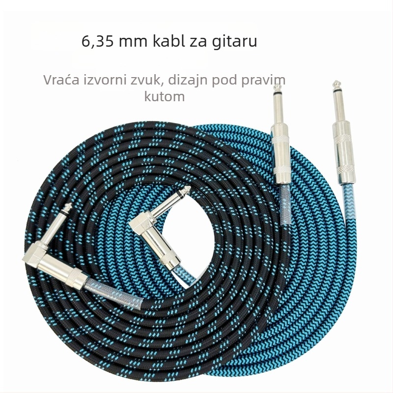 3m zaštićeni kabel za glazbene instrumente: gitara, klavijatura i bas – za scenske nastupe, niski šum