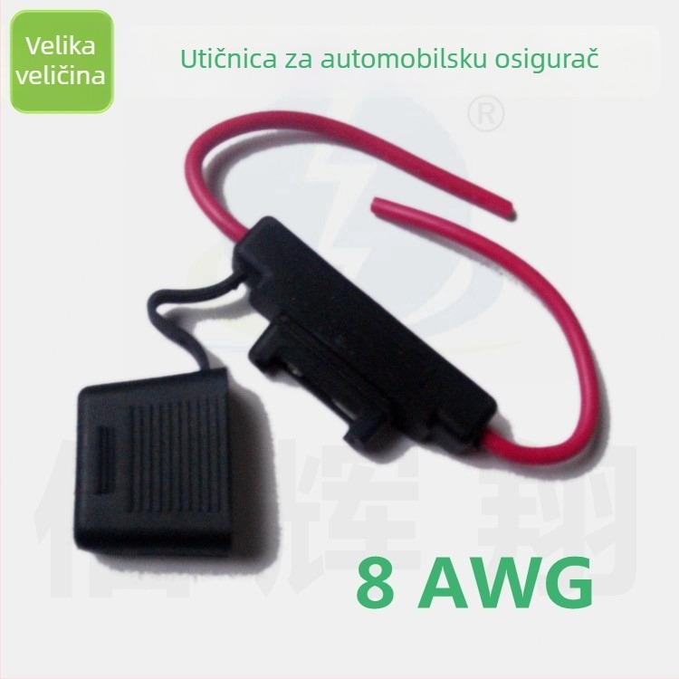 XHX006 Držač osigurača za automobil, veliki, crni vodootporni kućište, kabel broj 8, presjek 5,1 mm², duljina 38 cm