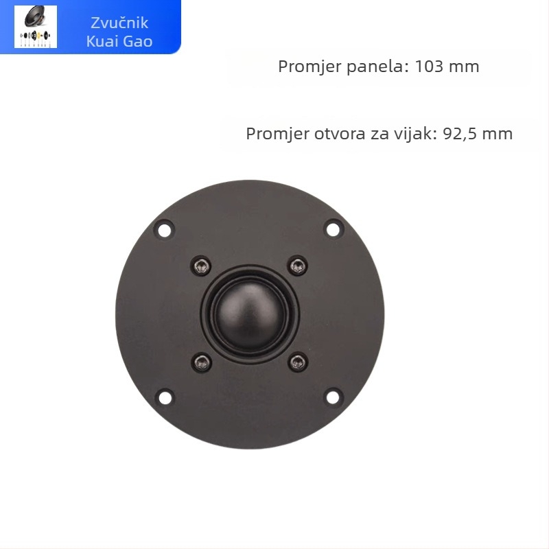 B1 4-inčni ball-top, crni zvučnik s dijafragmom od svile, full-range tweeter