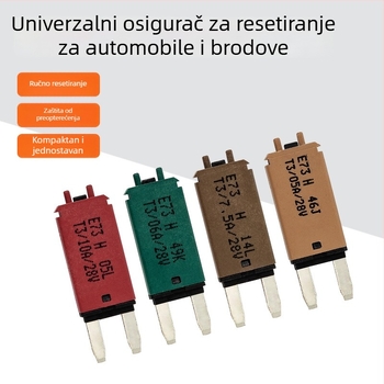 Automobilski osigurač T3 s ručnim resetiranjem, umetni tip, 28 VDC, 5–30 A