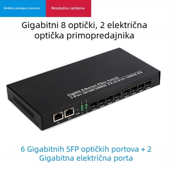 Gigabitni SFP transiver s 8-kanalnim optičkim i 2 električnim priključkom, agregacijski kaskadni optički prijemnik, LC priključak
