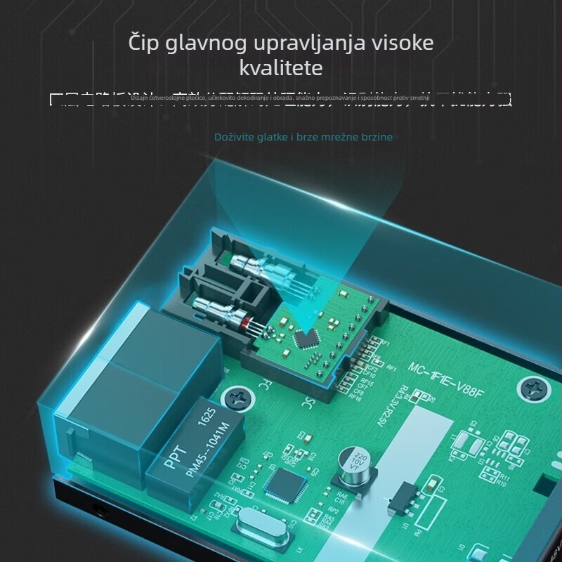 Optički transiver, 100 Mbps, monomod, jedan optički port i dva električna porta, do 20 km, SC konektor