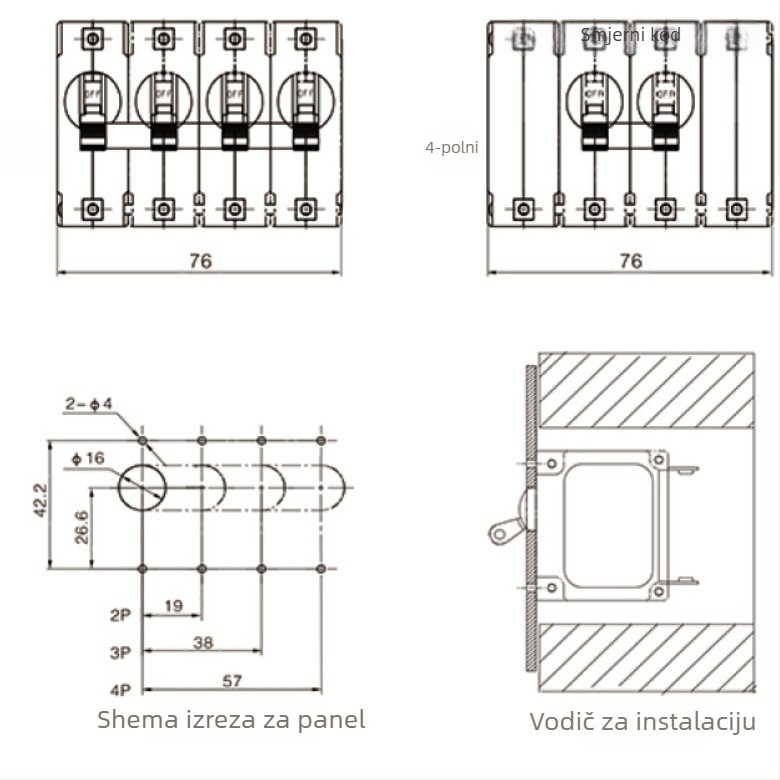 Prilagođeni hidraulični prekidač kruga s VDE hidromagnetnom zaštitom od preopterećenja za generatore