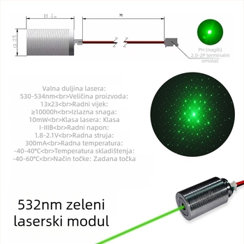 532 nm zeleni laserski modul za ambijentalno osvjetljenje, svjetlo zvijezdnog neba, pozornice osvjetljenje, modul laserske glave