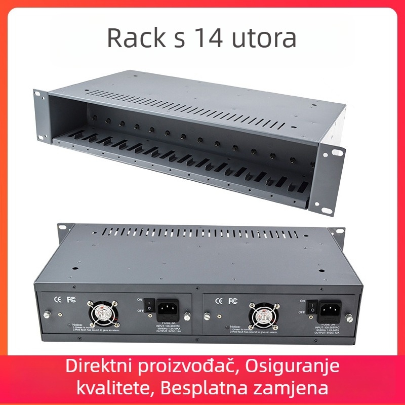 14-pozicijski NetLink namijenjeni dvostruko napajani optički transceiver rack s vanjskim šasijem