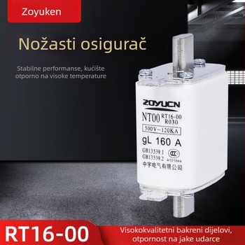 Niskonaponski osigurač NT00 160A keramički element RT16-00
