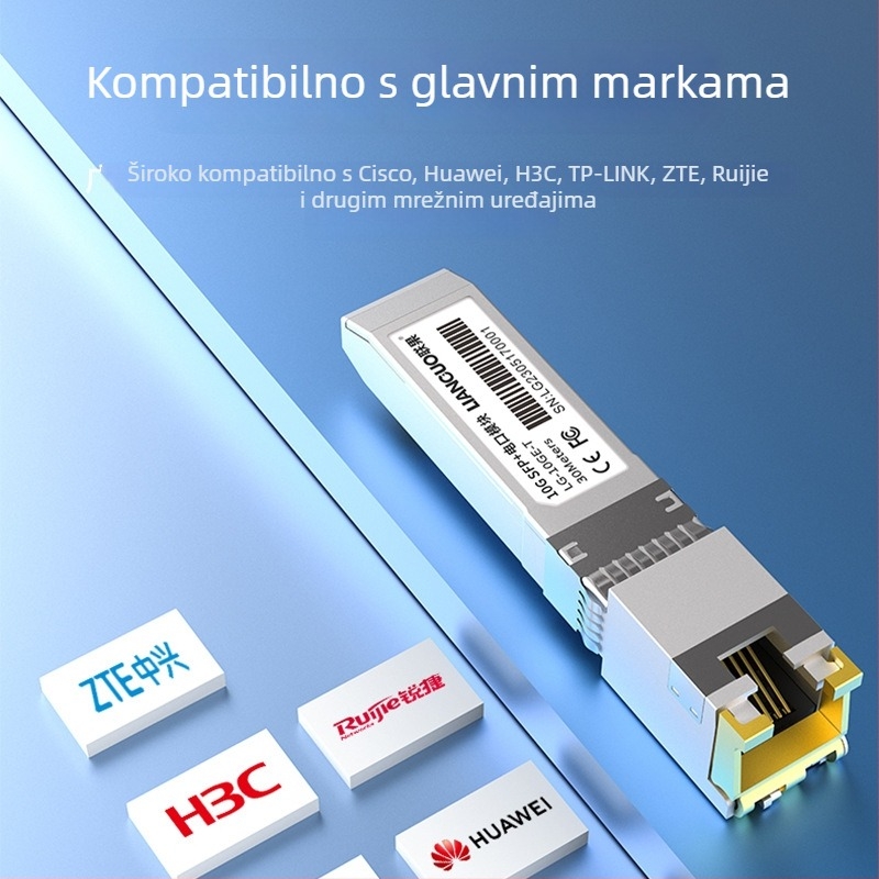 LIANGUO 10G SFP+ modul s RJ45 mrežnim portom i optičkim sučeljem, kompatibilan s TP-Link prekidačima