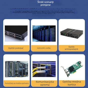 Industrijski SFP modul za optičko-električno pretvaranje s RJ45 sučeljem, brzina 1/10 Gb/s, domet 30/100 m, potpuno kompatibilno.