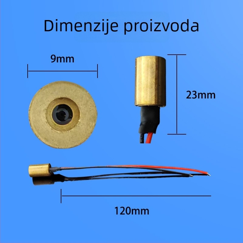 635 nm crveni laserski modul s križnom linijom za pozicioniranje, promjer 9/10/12 mm