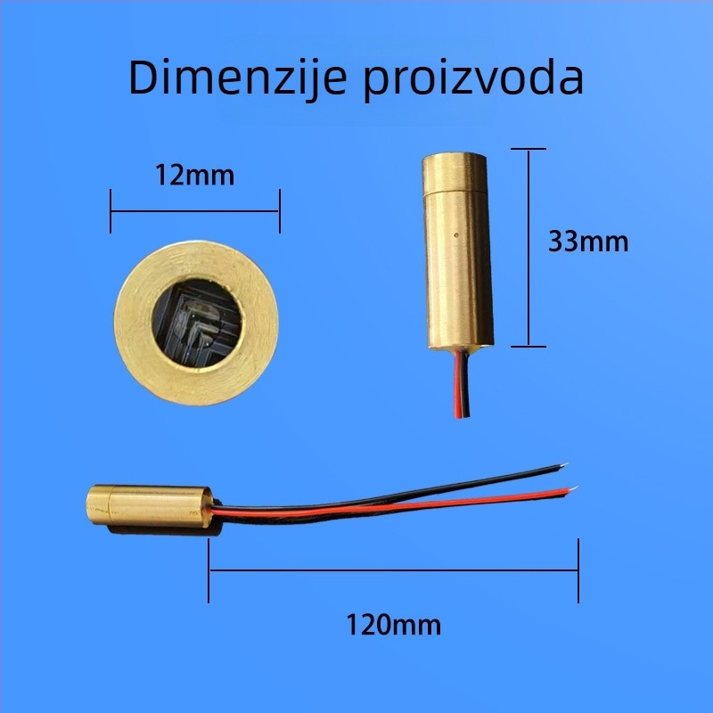 635 nm crveni laserski modul s križnom linijom za pozicioniranje, promjer 9/10/12 mm