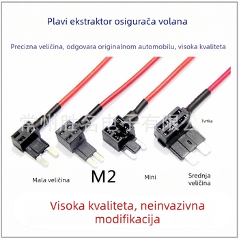 Kutija osigurača automobila, srednje veličine, kabel 30 cm, vodootporna, uključuje umetak za osigurač