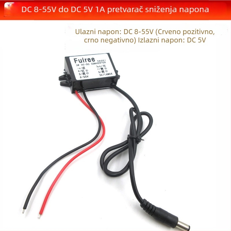 DC-DC buck pretvarač, ulaz 8-55V, izlaz 5V (1A ili 2A), modul napajanja i regulacije napona