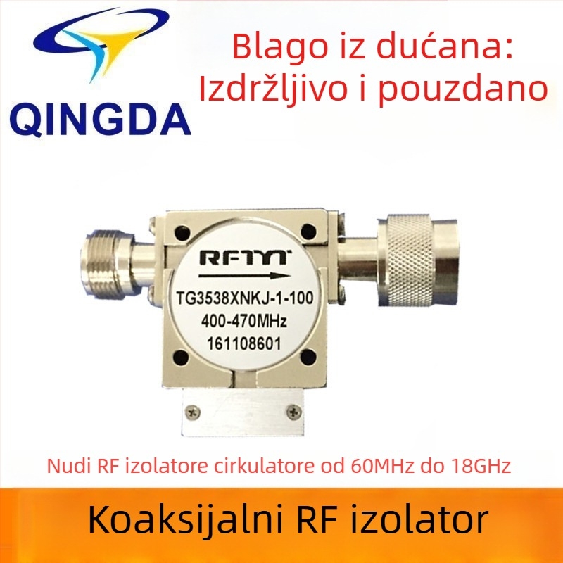 Koaksijalni izolator s dvostrukim spojem za 400–430 MHz, UHF RF/mikrovalne komponente za emitiranje i televiziju