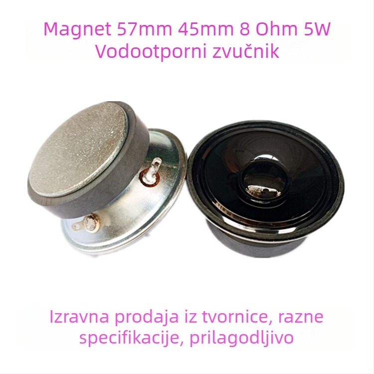 Vodootporan visokotonac, 2,25 inča, 8 Ω, 5 W, crni okvir, zatvoren zvučnik
