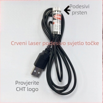 12 mm laserski modul s USB priključkom, glava laserske točke, crvena, podesiva, laserski za pozicioniranje