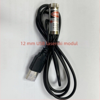 12 mm laserski modul s USB priključkom, glava laserske točke, crvena, podesiva, laserski za pozicioniranje
