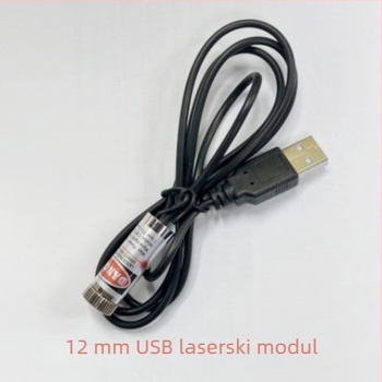 12 mm laserski modul s USB priključkom, glava laserske točke, crvena, podesiva, laserski za pozicioniranje