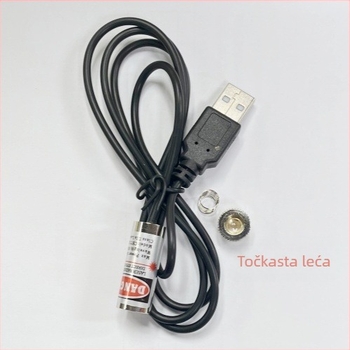 12 mm laserski modul s USB priključkom, glava laserske točke, crvena, podesiva, laserski za pozicioniranje