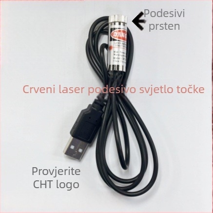 12 mm laserski modul s USB priključkom, glava laserske točke, crvena, podesiva, laserski za pozicioniranje