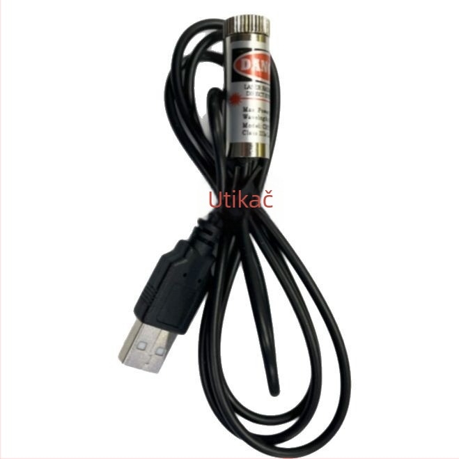 12 mm laserski modul s USB priključkom, glava laserske točke, crvena, podesiva, laserski za pozicioniranje