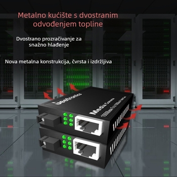Industrijski razred optički transceiver s PoE, 100 Mbps