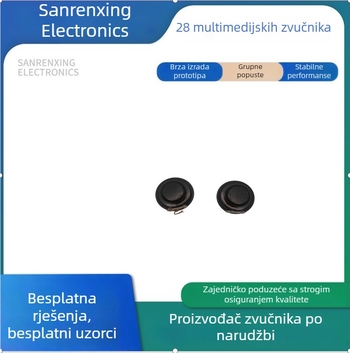 28 zvučnik s unutarnjim magnetom, 4 Ω, 3 W, pametni Bluetooth bas zvučnik, vodootporan