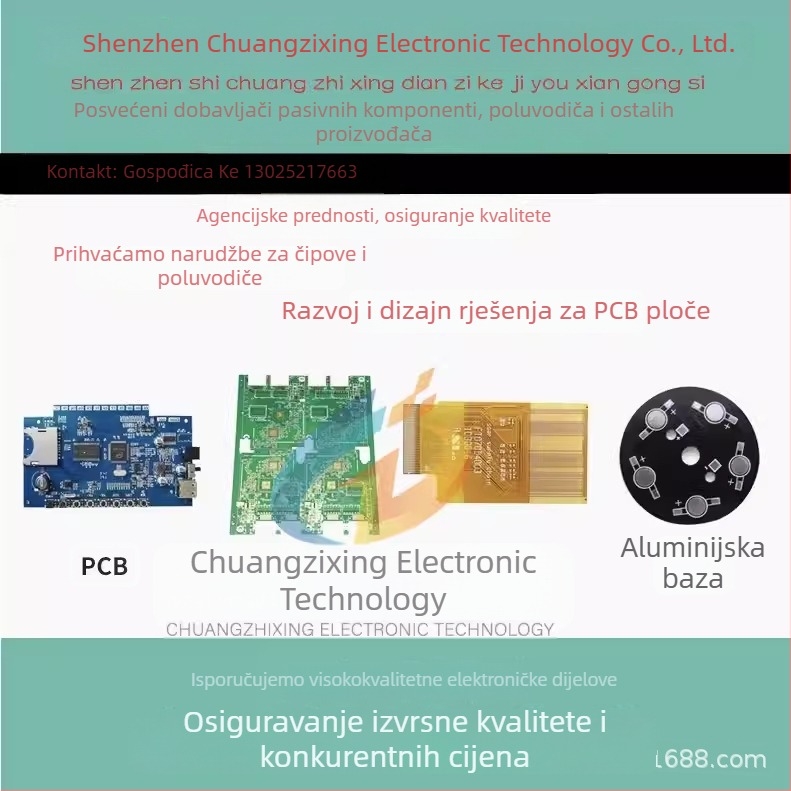 Jednostavan izbor elektroničkih komponenti: otpori, kondenzatori, diode, tranzistori, MOSFET-ovi, integrirani sklopovi