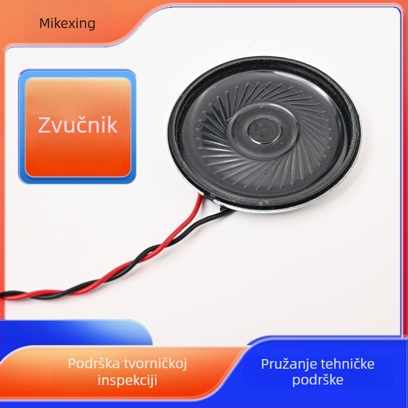 Prilagođeni auto audio zvučnik s metalnim kućištem, promjer 40 mm, unutarnji magnet, spojni kabeli, mali mikrofon tipa rog