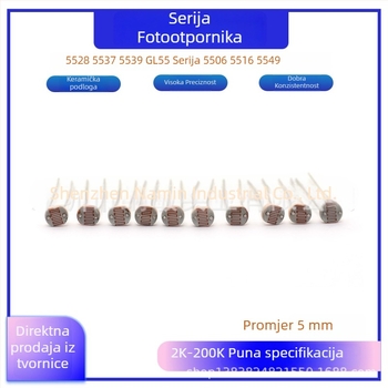 CdS fotorezistor, serija 55, modeli 5506, 5516, 5528, 5537, 5539, 5549