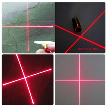 Laser modul s glavom crvene točkice, križasti pozicionirajući signal, 650 nm, 5 mW, napajanje 3-12 V