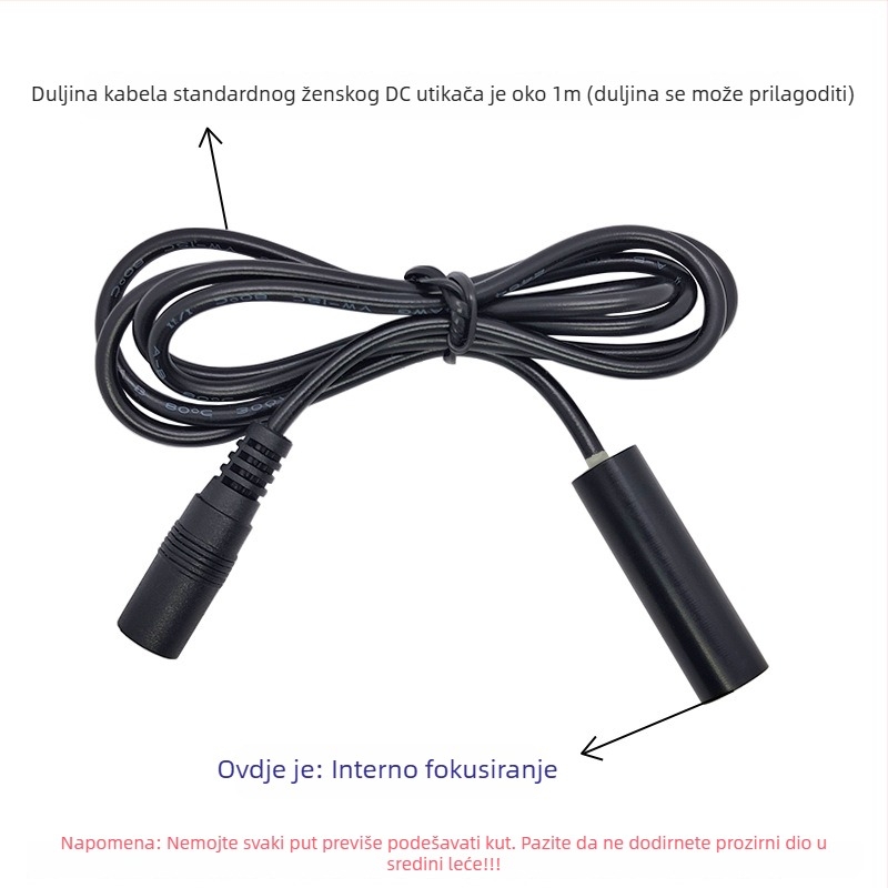 12×40 mm laserska glava modul za točkovni fotoelektrični senzor, 850 nm, 200 mW, DC priključak