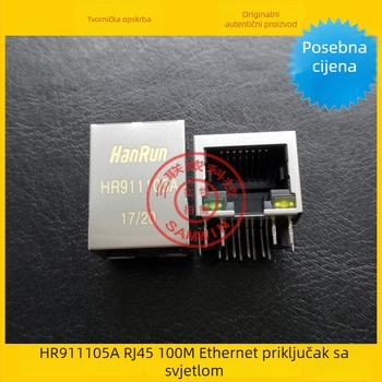 HR911105A RJ45 mrežna utičnica s LED indikatorom i EMI filtriranim transformatorom, 100 Mbps, ekološki