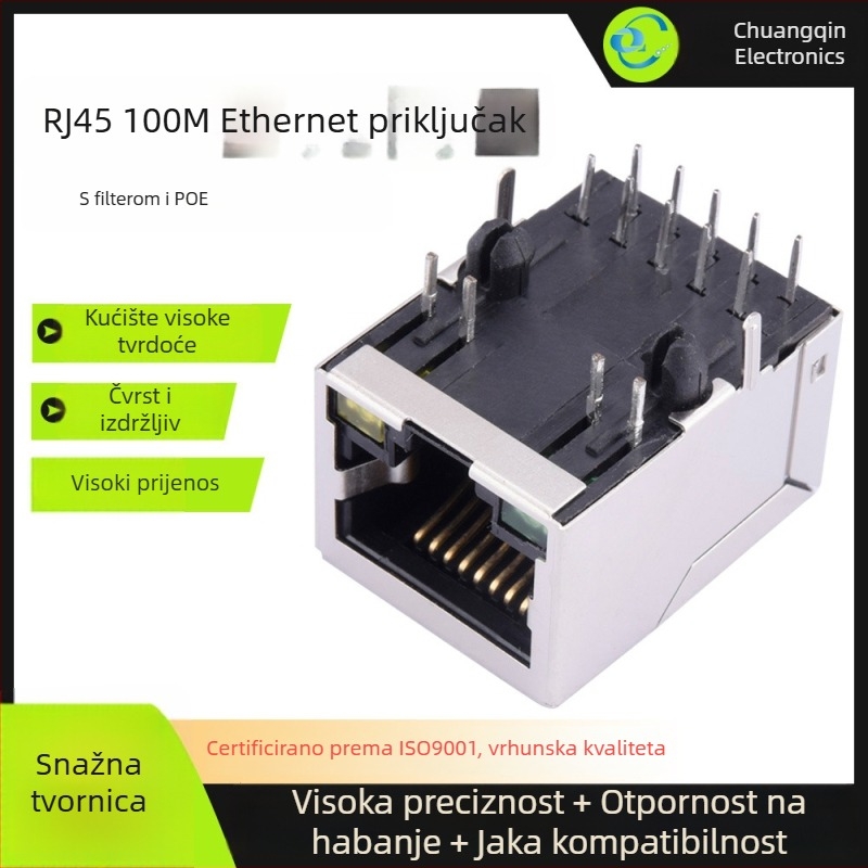 RJ45 mrežno utičnica s filtrom, POE napajanje i transformator za RJ45 priključak
