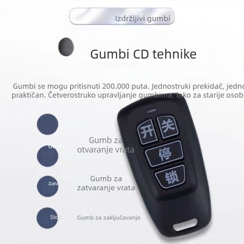 Električna vrata Qisheng – kopija daljinskog upravljača za teleskopsku turniket vrata, par ključeva, 433/430 MHz